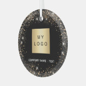 Ornement En Verre Logo de l'entreprise de parties scintillant en or (Avant gauche)