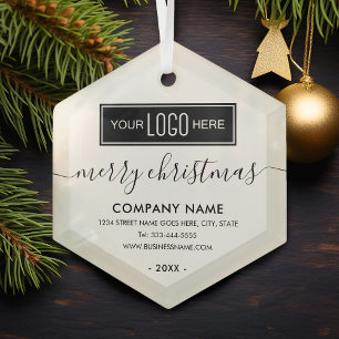 Ornement En Verre Logo de Noël d'entreprise