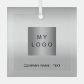 Ornement En Verre Logo d'entreprise Noël argent (Recto)