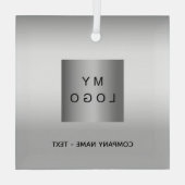 Ornement En Verre Logo d'entreprise Noël argent (Verso)