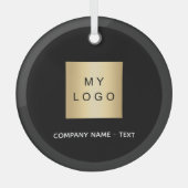 Ornement En Verre Logo d'entreprise noir (Recto)