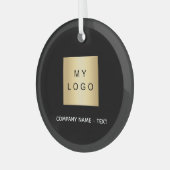 Ornement En Verre Logo d'entreprise noir (Avant gauche)