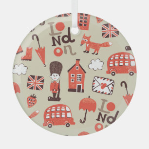 Ornement En Verre London Childish : Conception Motif amusante