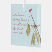 Ornement En Verre Louisiana Eau Grive et Bible Verse (Avant gauche)