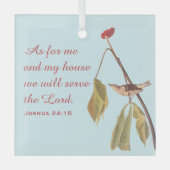 Ornement En Verre Louisiana Eau Grive et Bible Verse (Recto)