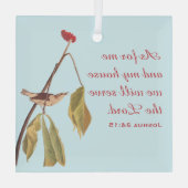 Ornement En Verre Louisiana Eau Grive et Bible Verse (Verso)