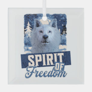 Ornement En Verre Loup Arctique Esprit de liberté Création faunique