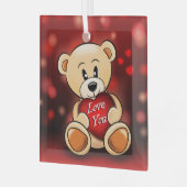 Ornement En Verre L'ourson t'aime (Avant gauche)