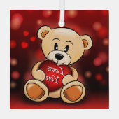 Ornement En Verre L'ourson t'aime (Verso)