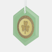 Ornement En Verre Lucky Irish Shamrock Gold Coin (Avant gauche)