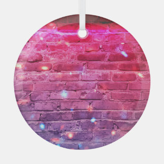 Ornement En Verre Lumière néon : mur de brique vide.