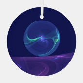 Ornement En Verre Lumineuse Bleu Violet Rêve Abstrait Fractal Art (Verso)