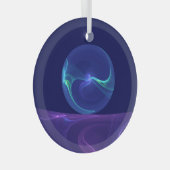 Ornement En Verre Lumineuse Bleu Violet Rêve Abstrait Fractal Art (Avant droite)
