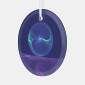 Ornement En Verre Lumineuse Bleu Violet Rêve Abstrait Fractal Art (Avant gauche)