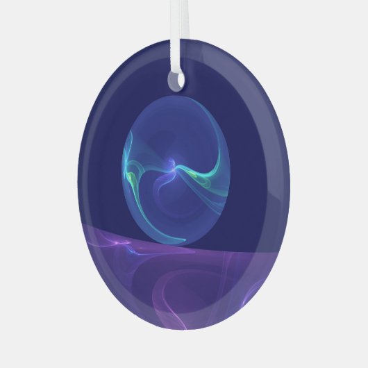 Ornement En Verre Lumineuse Bleu Violet Rêve Abstrait Fractal Art (Avant gauche)