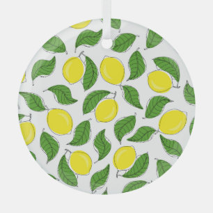 Ornement En Verre Lumineux citrons vert Feuille Motif