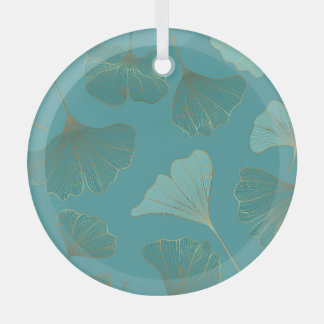Ornement En Verre Luxueux or Ginkgo, papier peint vintage.