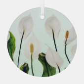 Ornement En Verre Lys Blancs Fleurs Bleu sans joint (Verso)