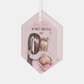 Ornement En Verre Ma petite fille 1er Noël 2022 (Avant gauche)