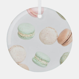 Ornement En Verre Macarons colorés : Doux Motif en chute.