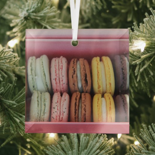 Ornement En Verre Macarons de différentes couleurs (Insitu)