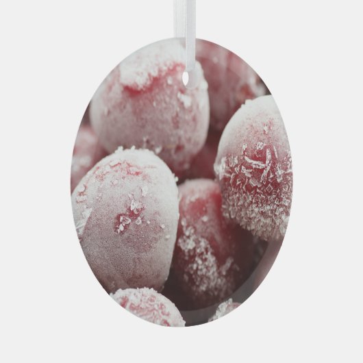 Ornement En Verre Macro baies congelées, texture de closeup. (Avant droite)