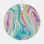 Ornement En Verre Magic Marbling : Metallic Paint Design. (Recto)