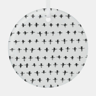 Ornement En Verre Main de croix noires dessinée géométrique