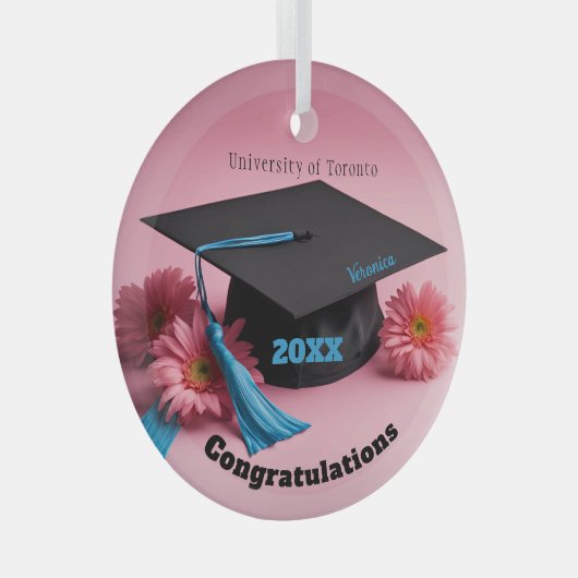 Ornement En Verre Maintien des diplômes personnalisable (Avant droite)