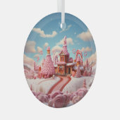 Ornement En Verre Maison en pain d'épices Imaginaire avec bonbons 1 (Avant droite)