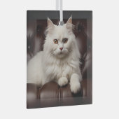 Ornement En Verre Majestic white cat (Avant droite)
