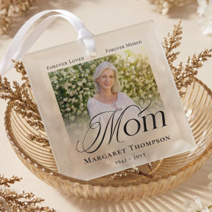 Ornement En Verre Maman Mémoire Affectueuse Souvenir Photo