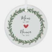Ornement En Verre Maman | Nonna Year Est. (Recto)