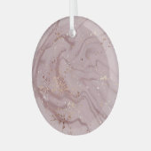 Ornement En Verre Marbre liquide : Artistérie Rose d'or. (Avant gauche)