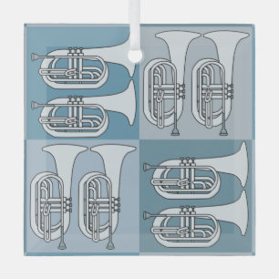 Ornement En Verre Marching Baritone Crosshatch