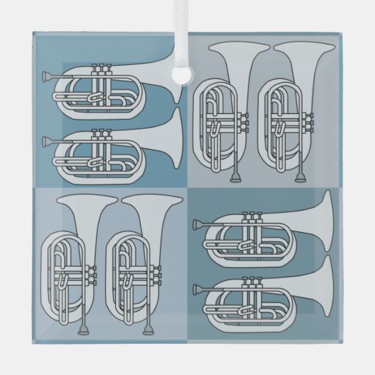 Ornement En Verre Marching Baritone Crosshatch (Recto)
