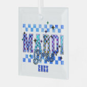 Ornement En Verre Mardi Gras Rouge Noir (Avant gauche)