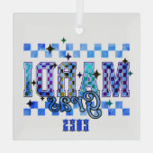 Ornement En Verre Mardi Gras Rouge Noir (Verso)