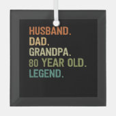 Ornement En Verre Mari papa grand-père 80 ans 80e anniversaire cadea (Recto)