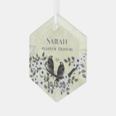 Ornement En Verre Mariage Inséparable forestier enchanté (Avant gauche)