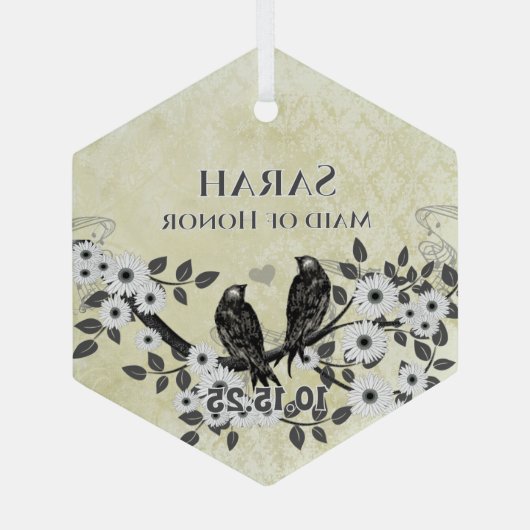 Ornement En Verre Mariage Inséparable forestier enchanté (Verso)