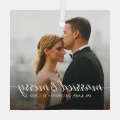 Ornement En Verre Marié et Joyeux Mariage Photo Noël (Verso)