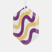 Ornement En Verre Marron jaune lignes courbes rouge ondulé design mo (Avant gauche)
