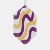 Ornement En Verre Marron jaune lignes courbes rouge ondulé design mo (Avant droite)