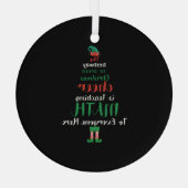 Ornement En Verre Math Enseignant Christmas Elf Cadeau design (Verso)