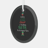 Ornement En Verre Math Enseignant Christmas Elf Cadeau design (Avant gauche)