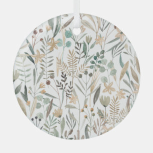 Ornement En Verre Meadow Fleurs sauvages : Aquarelle Charme.