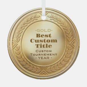 Ornement En Verre Médaille d'or réaliste 3D personnalisable et modif