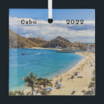 Ornement En Verre Medano Beach, Cabo San Lucas,<br><div class="desc">Medano Beach est la principale plage de sable de Cabo San Lucas et la plus populaire. Rempli de sable chaud,  beaucoup de gens,  des parasols et de belles vues,  c'est là que vous allez pour vous amuser au soleil.</div>