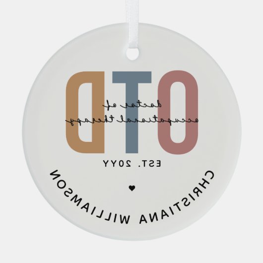 Ornement En Verre Médecin de l'ergothérapie sur mesure (Verso)